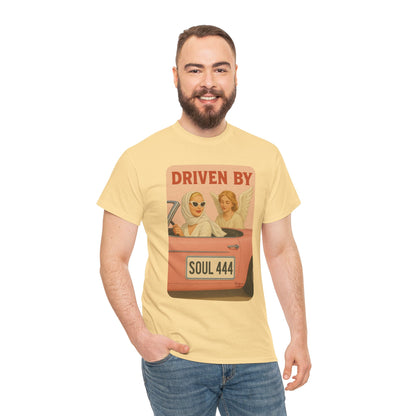 Driven by Soul 444 – Angel Number Retro Graphic Tee | Unisex Vintage Empowerment Shirt - Madame Soulière