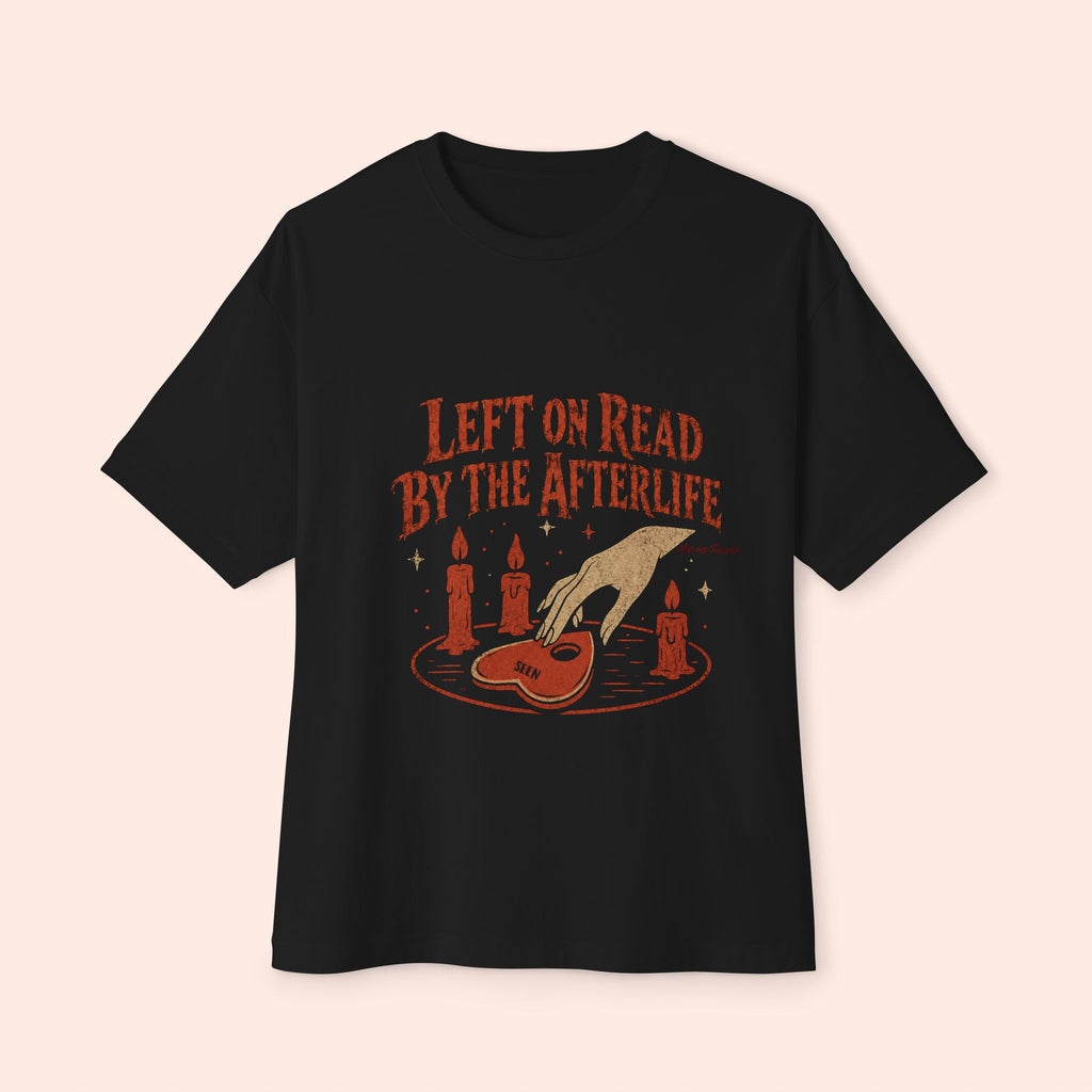 Left on Read by the Afterlife – Vintage Halloween Long Boxy T-Shirt