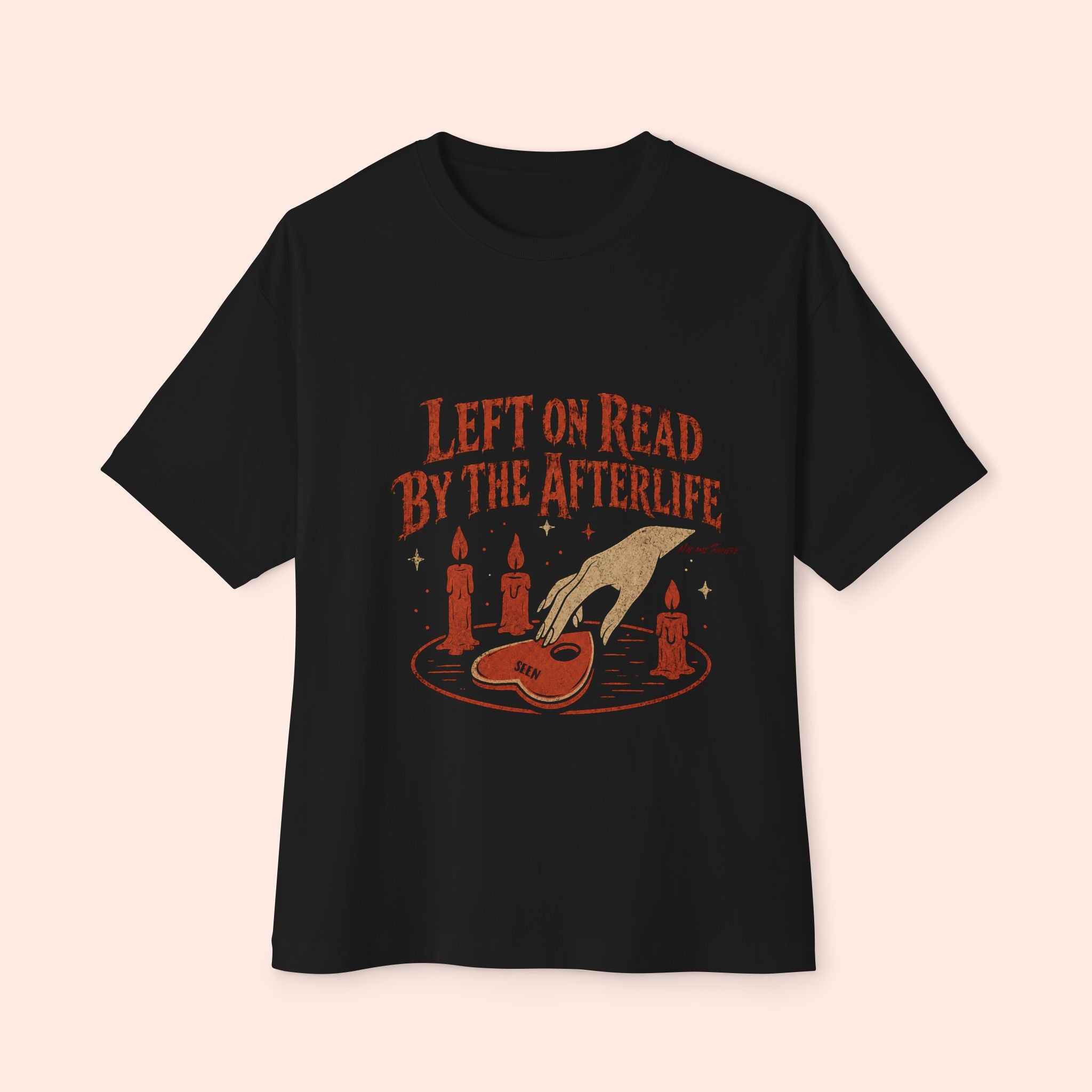 Left on Read by the Afterlife – Vintage Halloween Long Boxy T-Shirt