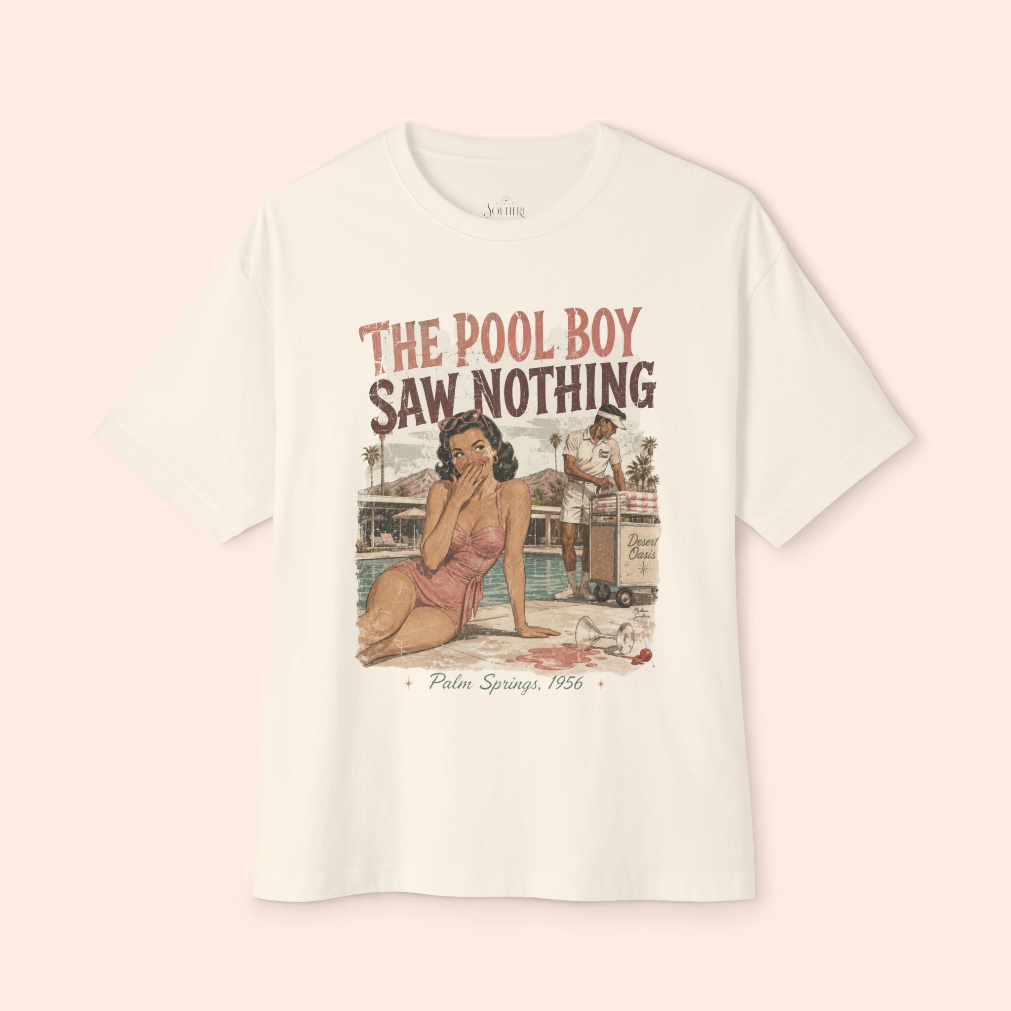 The Pool Boy Saw Nothing – Long Boxy Graphic Tee