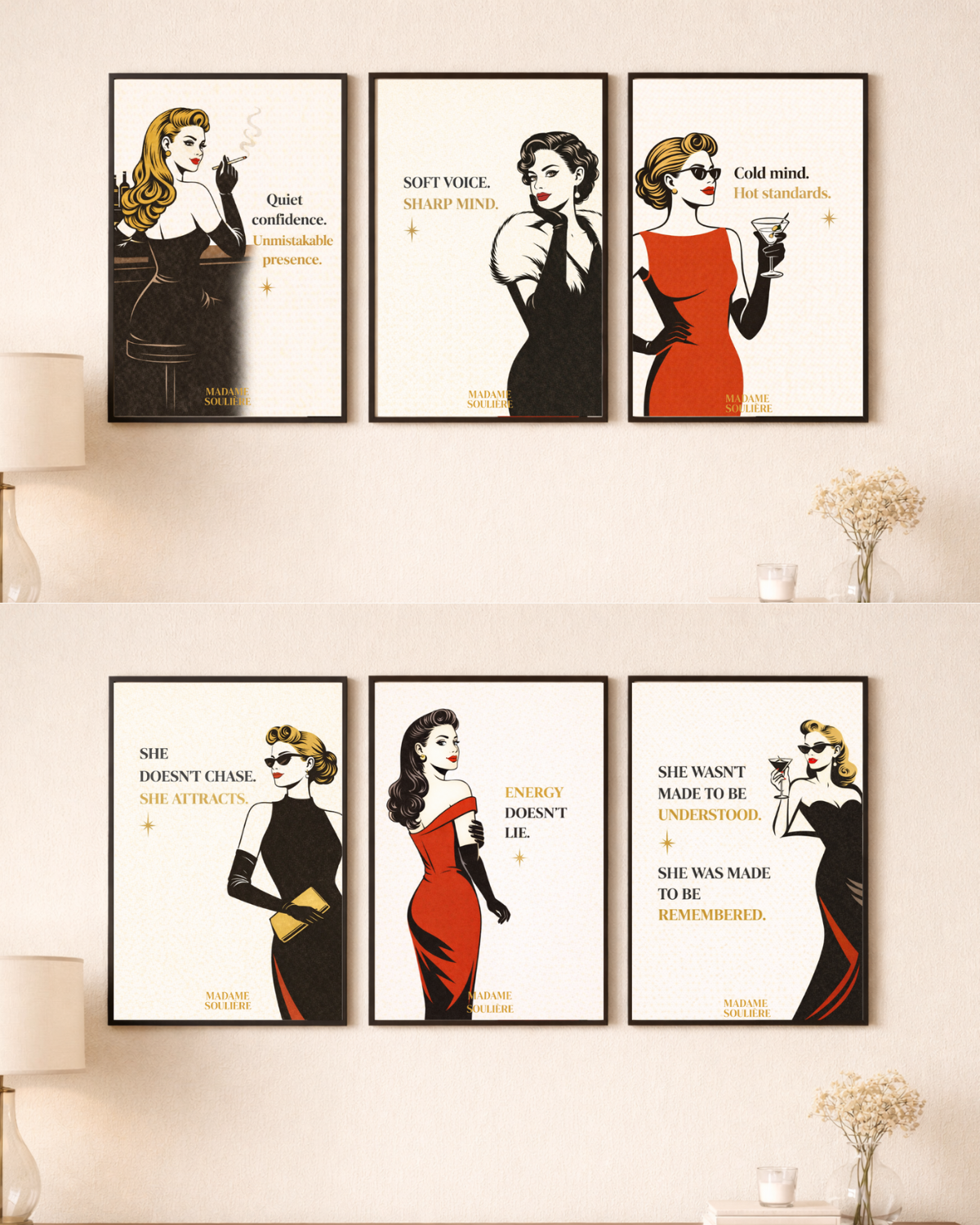 Vintage Feminine Fatal Retro Digital Wall Art Bundle